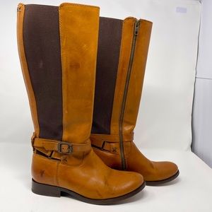 Frye Melissa Gore cognac riding boots size 8.5